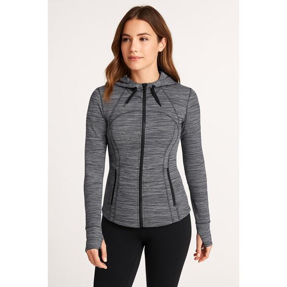 Lululemon Size 6 Hooded Define Jacket Nulu Mini Space Dye Gray White W4BF8S NWOT - Picture 1 of 7